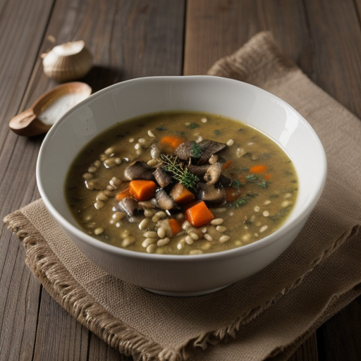 Mushroom Veg Barley Soup recipe image