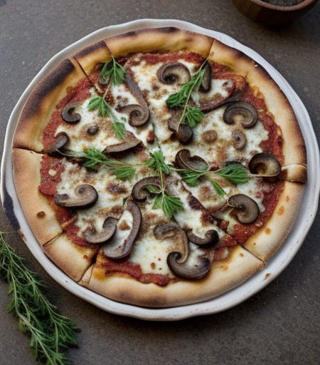 Mushroom and Bacon Pizza recipe image