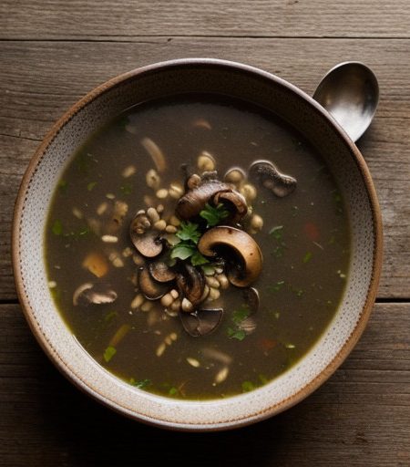 Mushroom and Barley Soup (Shulman recipe image