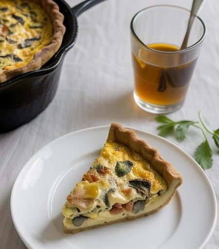 Mushroom and Sweet Pepper Quiche recipe image