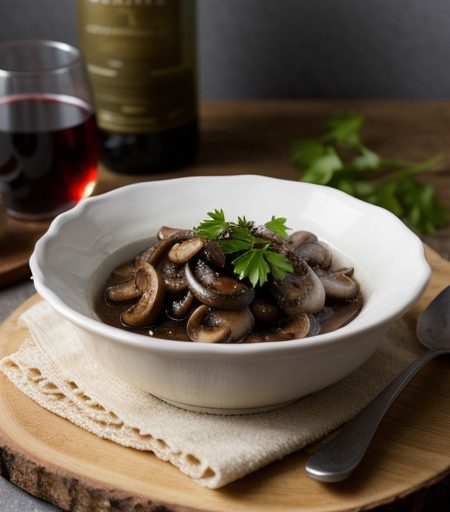 Mushrooms & Onions in Wine Sauce recipe image