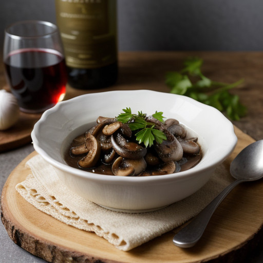 Mushrooms & Onions in Wine Sauce recipe image