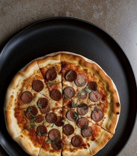 Mushrooms, Pepperoni Sausage Pizza recipe image