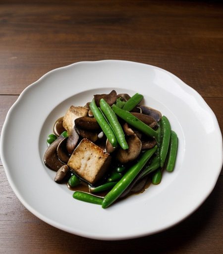 Mushrooms~ Tofu & Snow Peas in Soy Ginger S recipe image
