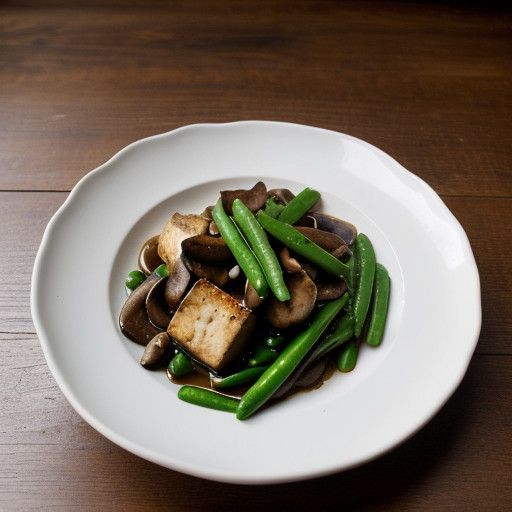 Mushrooms~ Tofu & Snow Peas in Soy Ginger S recipe image