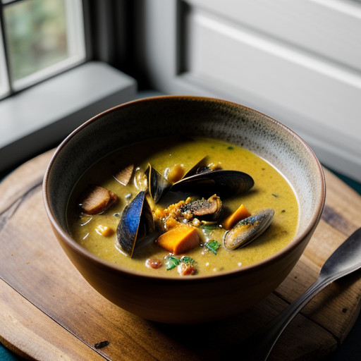 Mussel Ginger and Saffron Chowder - Bon Appetit recipe image