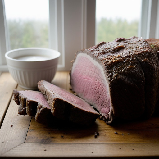 Mustard-Coated Rib Roast With Horseradish Sauce recipe image