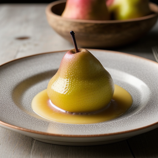 Napa Valley Poached Pears With Pear-Fennel Sorbet recipe image