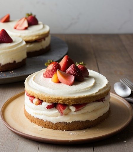 Nectarine-Strawberry Shortcake Torte (8 PTS recipe image