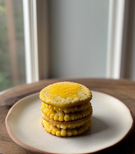 Nero Wolfe's Corn Cakes With Tomato & Cheese recipe image