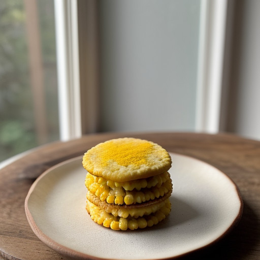 Nero Wolfe's Corn Cakes With Tomato & Cheese recipe image