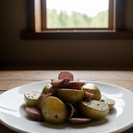 New Potatoes With Salami & Sorrel recipe image