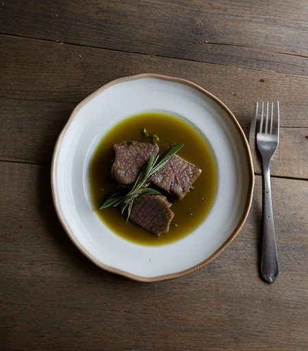 Noisettes of Lamb on Artichokes Served With Tarragon Jus recipe image