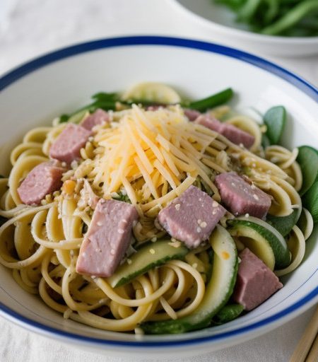 Noodle Salad With Cheese recipe image