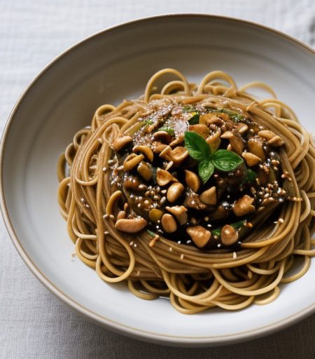 Noodles & Veggies W/Peanut Sauce recipe image