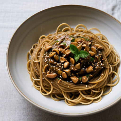 Noodles & Veggies W/Peanut Sauce recipe image