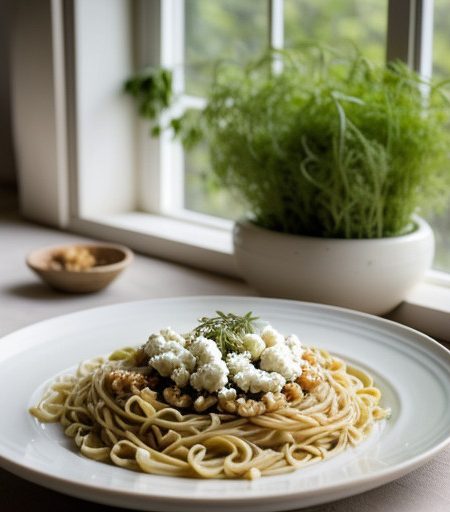 Noodles With Ricotta & Walnuts recipe image
