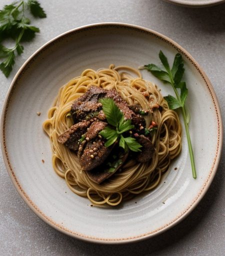 Noodles With Spicy Pork recipe image