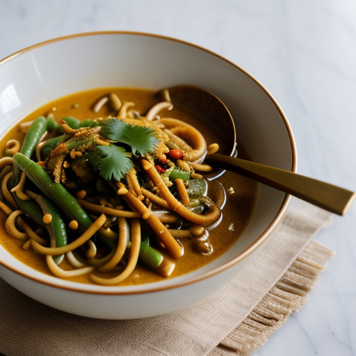 Noodles With Vegetable and Curry Sauce (Gueyt recipe image