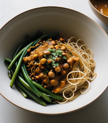 Noodles With Vegetable and Curry Sauce (Gueyt recipe image
