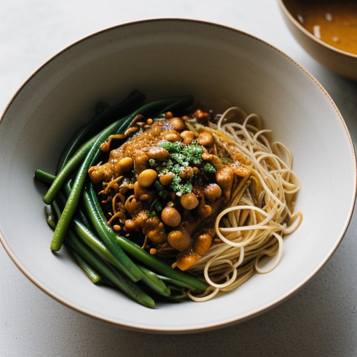 Noodles With Vegetable and Curry Sauce (Gueyt recipe image
