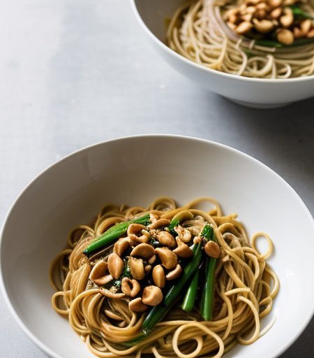 Noodles and Vegetables With Peanut Sauce recipe image