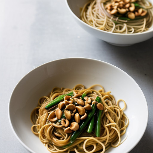 Noodles and Vegetables With Peanut Sauce recipe image