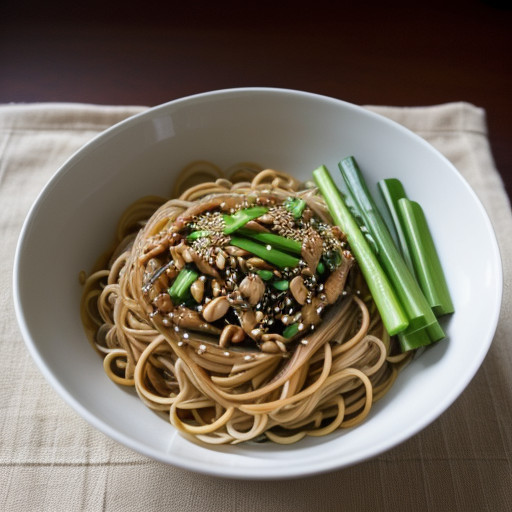 Noodles and Vegetables With Peanut Sauce recipe image