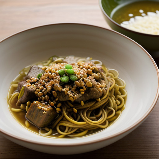 Noodles in Cucumber-Meat Sauce - Za Jiang Mein recipe image
