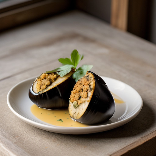 North Indian Stuffed Eggplant recipe image