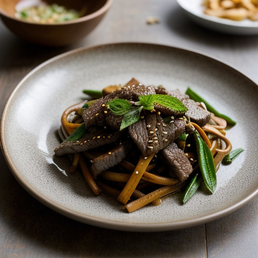 Nue Gra Pao: Stir-Fried Beef With Mint recipe image