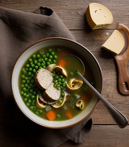 Nutrient-Rich: Tortellini Soup With Peas recipe image