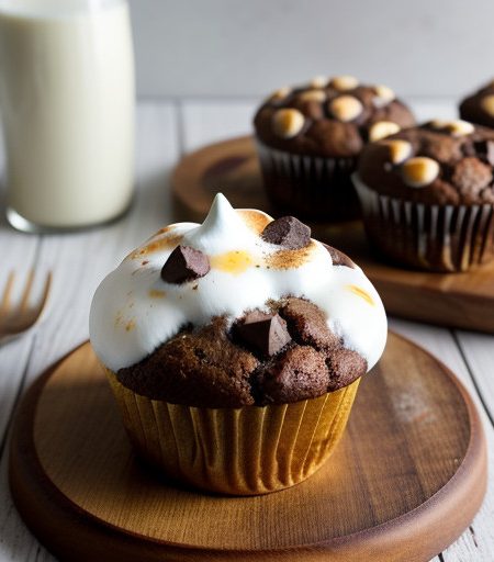 Nutty Chocolate & Mashmallow Muffins recipe image