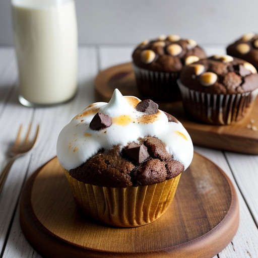 Nutty Chocolate & Mashmallow Muffins recipe image