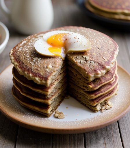 Oatmeal Pancakes With Jonathan Apples & Pec recipe image