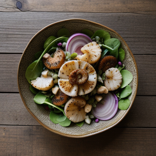Octopus & Scallop Salad W/Spicy Mustard Vin recipe image