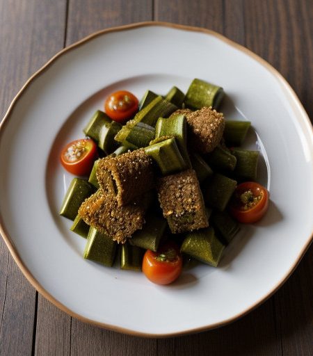 Okra With Tomatoes (Jaffrey recipe image
