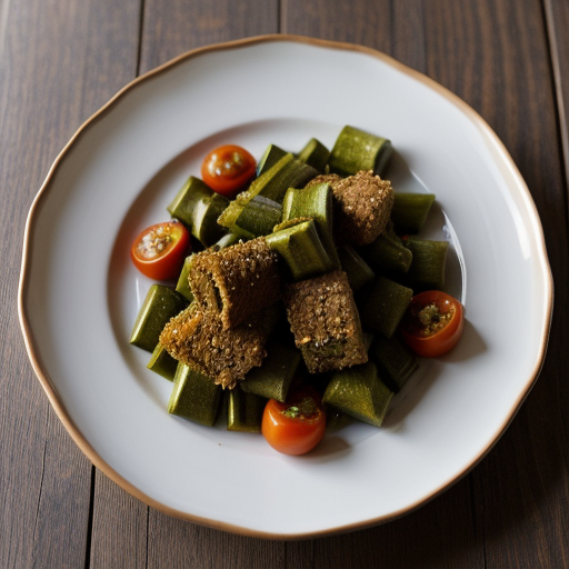 Okra With Tomatoes (Jaffrey recipe image