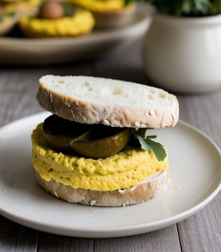 Olive Curried-Egg Sandwiches recipe image