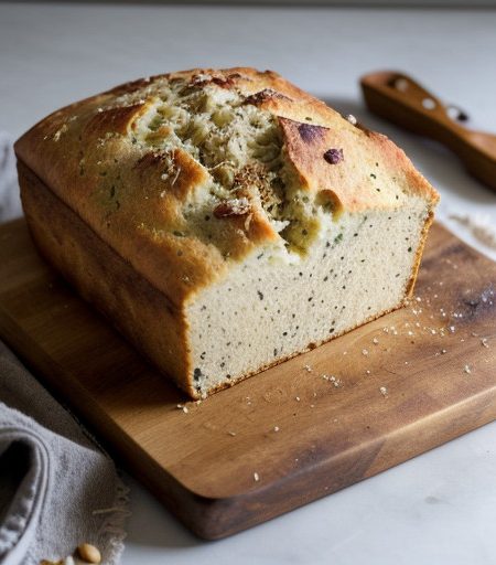 Olive and Roasted Pine Nut and Parmesan Cheese Bread Brai recipe image