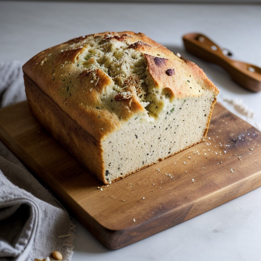 Olive and Roasted Pine Nut and Parmesan Cheese Bread Brai recipe image