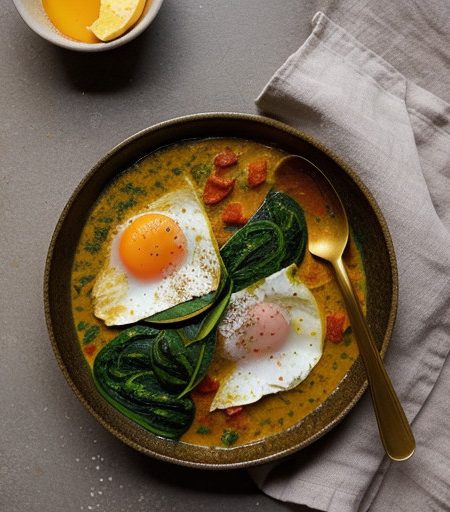Omelette Pakaki Curry (Spinach & Tomato Omele recipe image