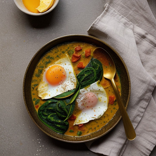 Omelette Pakaki Curry (Spinach & Tomato Omele recipe image