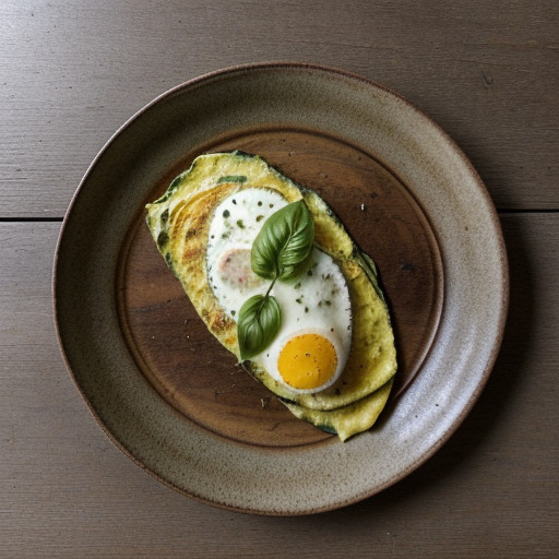 Omelette With Zucchini Tomato and Basil recipe image