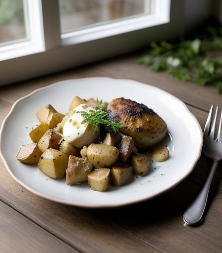 One-Pan Potatoes & Chicken Dijon recipe image