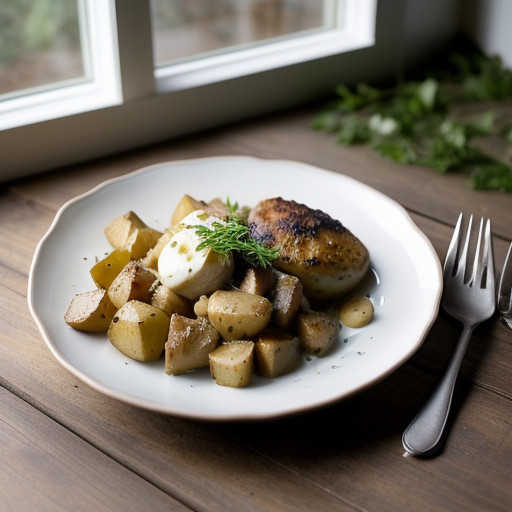 One-Pan Potatoes & Chicken Dijon recipe image