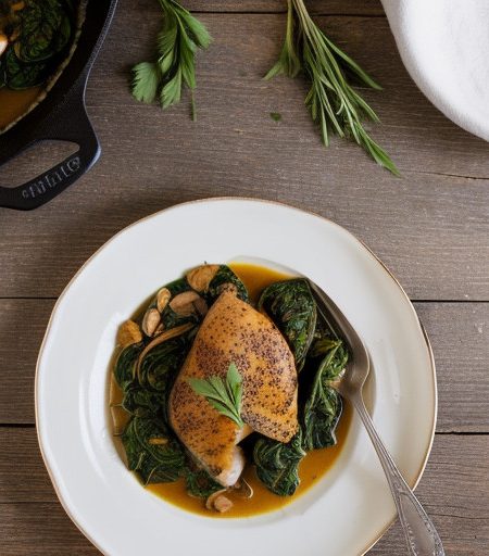 One-Skillet: Chicken & Spinach With White B recipe image