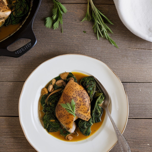One-Skillet: Chicken & Spinach With White B recipe image