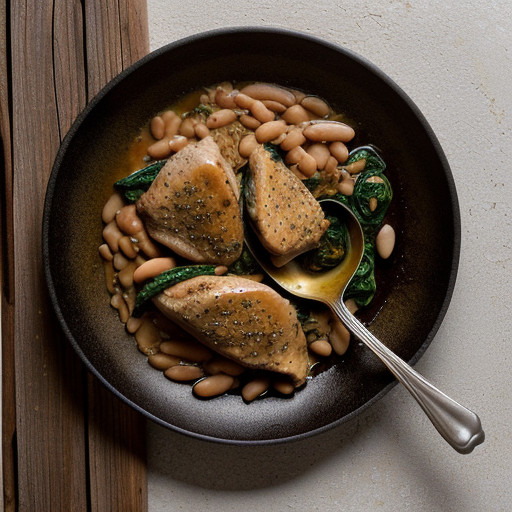 One-Skillet: Chicken and Spinach With White Beans recipe image