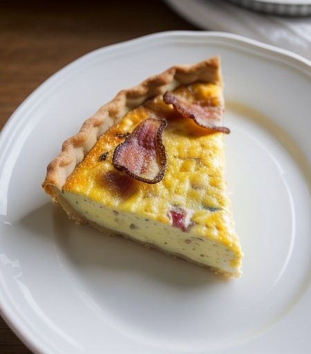 Onion, Cheese and Bacon Quiche recipe image